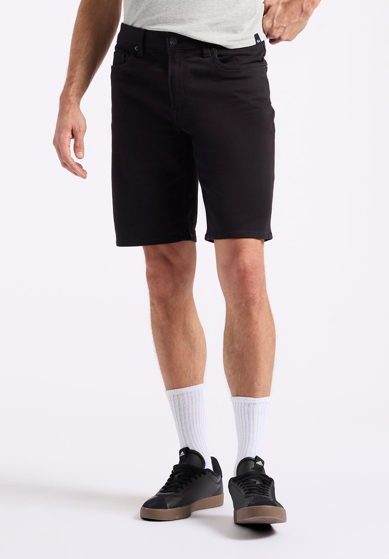 Buffalo David Bitton Relaxed Straight Dean Men's Freedom Flex Shorts color BLACK