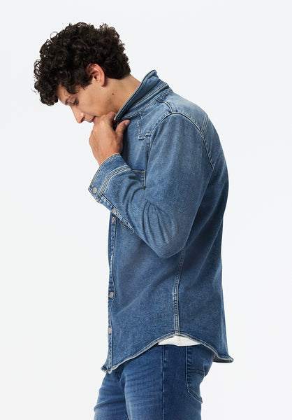 Shane Men's Denim Shirt color INDIGO