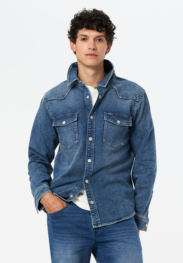 Shane Men's Denim Shirt color INDIGO