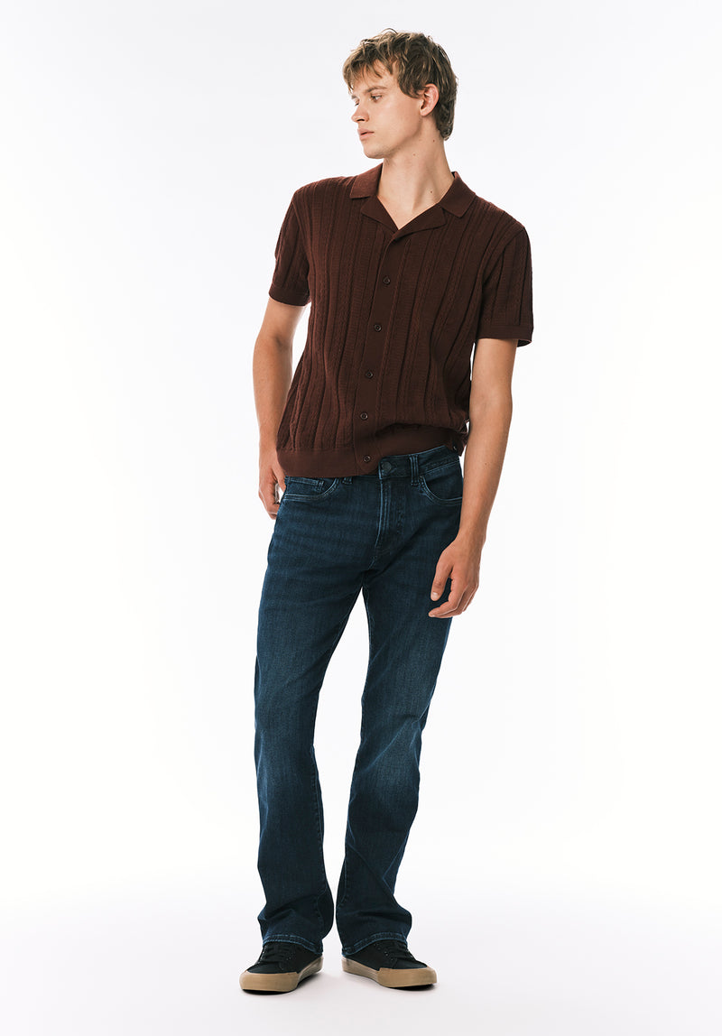 King Jean Coupe Boot Slim pour Homme, Indigo Sablé  - BM26113