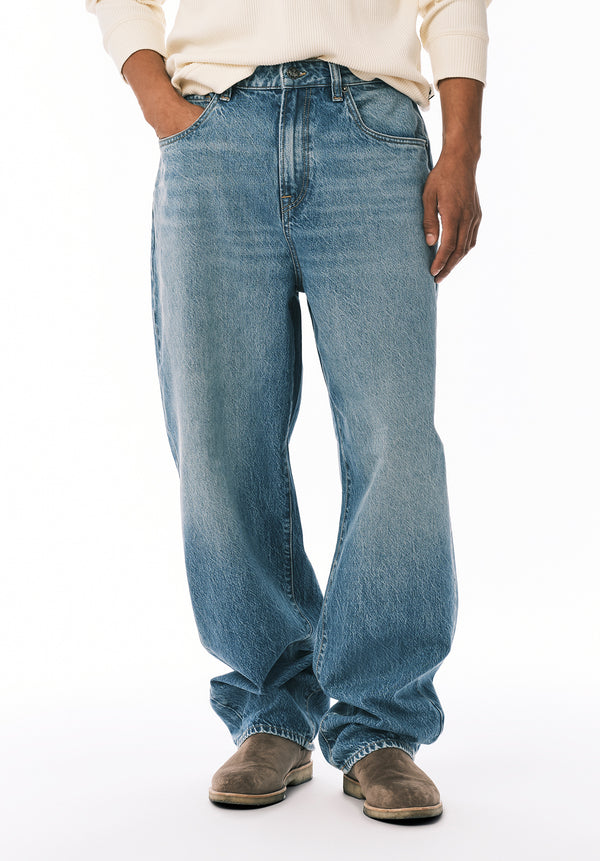 Jean Coupe Très Ample Mikey pour Homme, Bleu Sablé  - BM26120