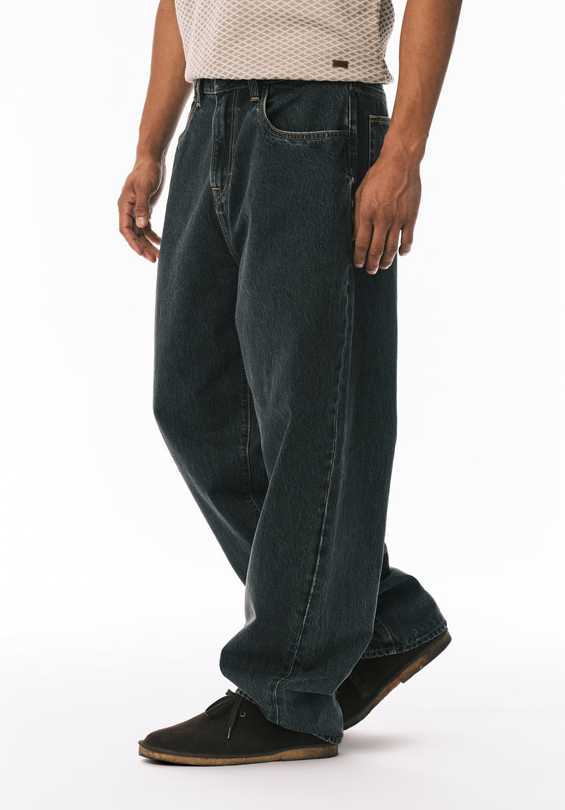 Jean Coupe Très Ample Mikey pour Homme, Noir - BM26121