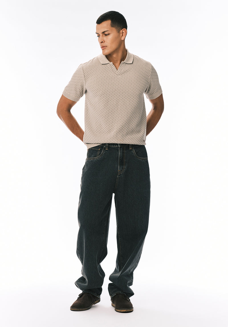 Jean Coupe Très Ample Mikey pour Homme, Noir - BM26121