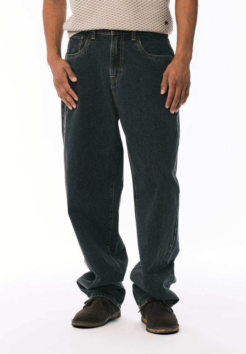 Jean Coupe Très Ample Mikey pour Homme, Noir - BM26121