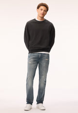 Buffalo David Bitton Relaxed Stright Driven Men's Jeans, Crinkled And Torn 