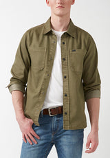 Buffalo David Bitton Josh Army Green Men's Shirt Jacket - BPM01037 Color ARMY GREEN