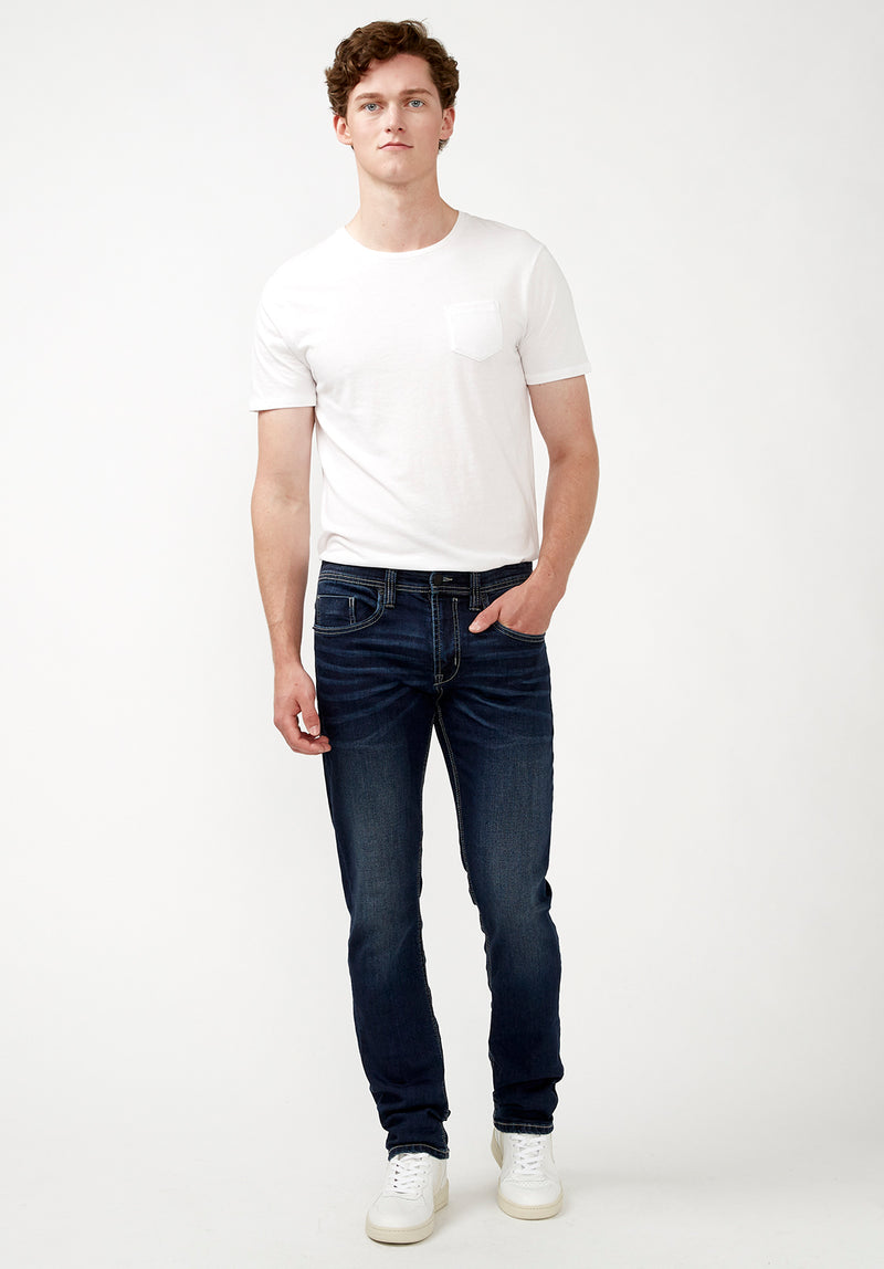 Buffalo David Bitton Slim Straight Classic Medium Blue Evan-X Jeans - BPM12633EL Color CLASSIC MEDIUM