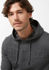Buffalo David Bitton Fadol Heather Charcoal Men's Fleece Hoodie - BPM 13610 Color HEATHER CHARCOAL