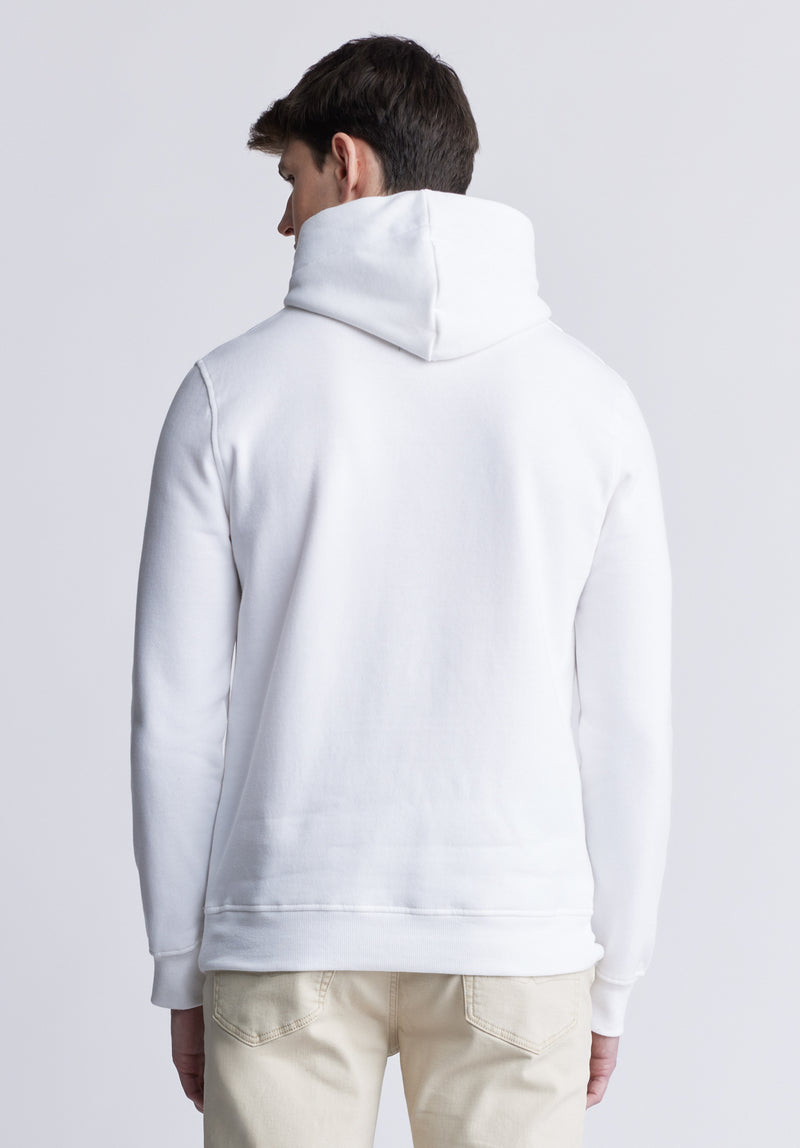 White fleece hoodie mens sales