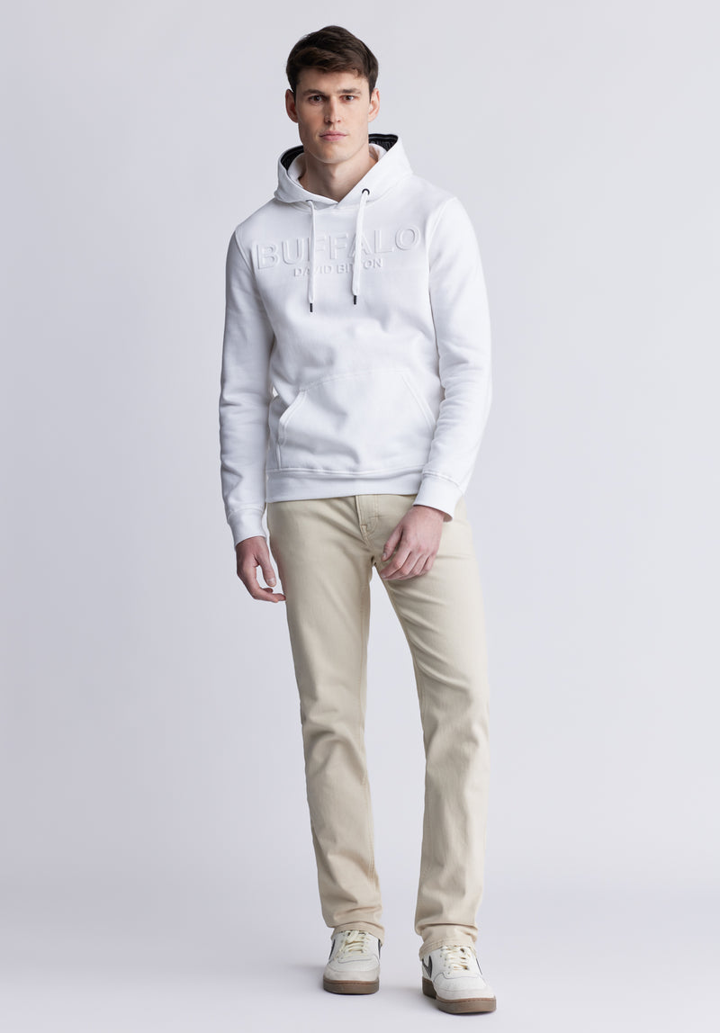 Fadol Men's Fleece Hoodie in White - BPM13610V