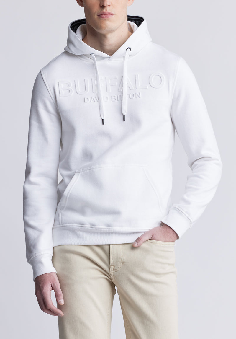 Fadol Men's Fleece Hoodie in White - BPM13610V