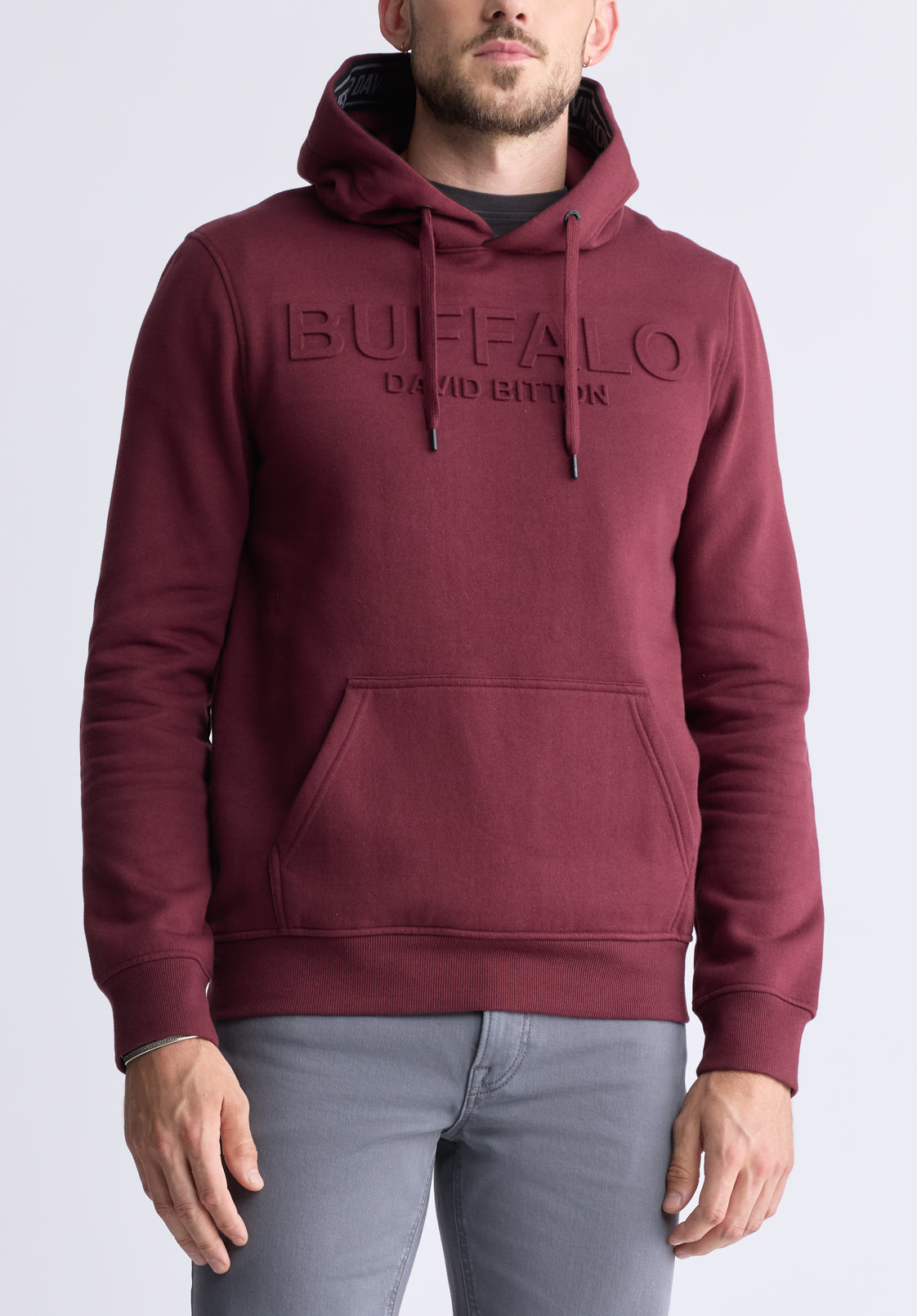 buffalo david bitton Sweat à capuche avec logo embossé Fadol pour hommes rouge - BPM13610V