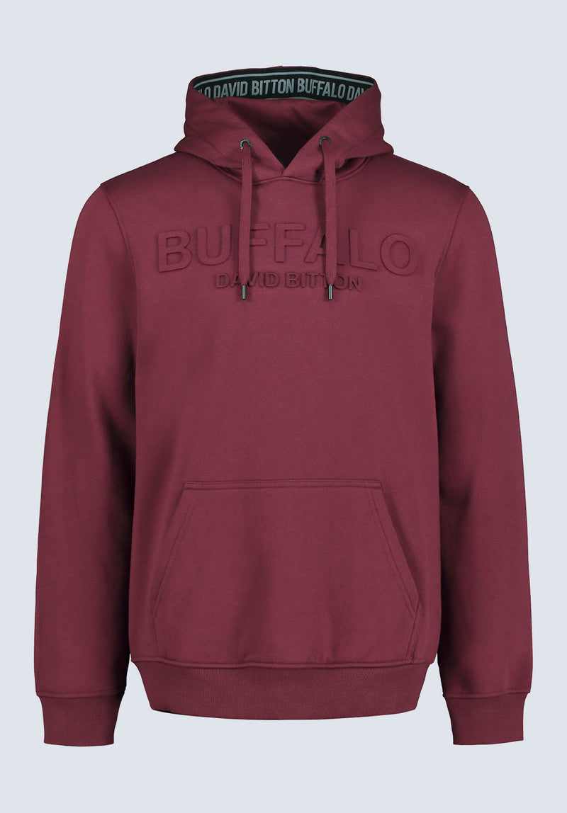 Buffalo Jeans Men s Fadol Embossed Logo Hooded Sweatshirt Dark Red Size L