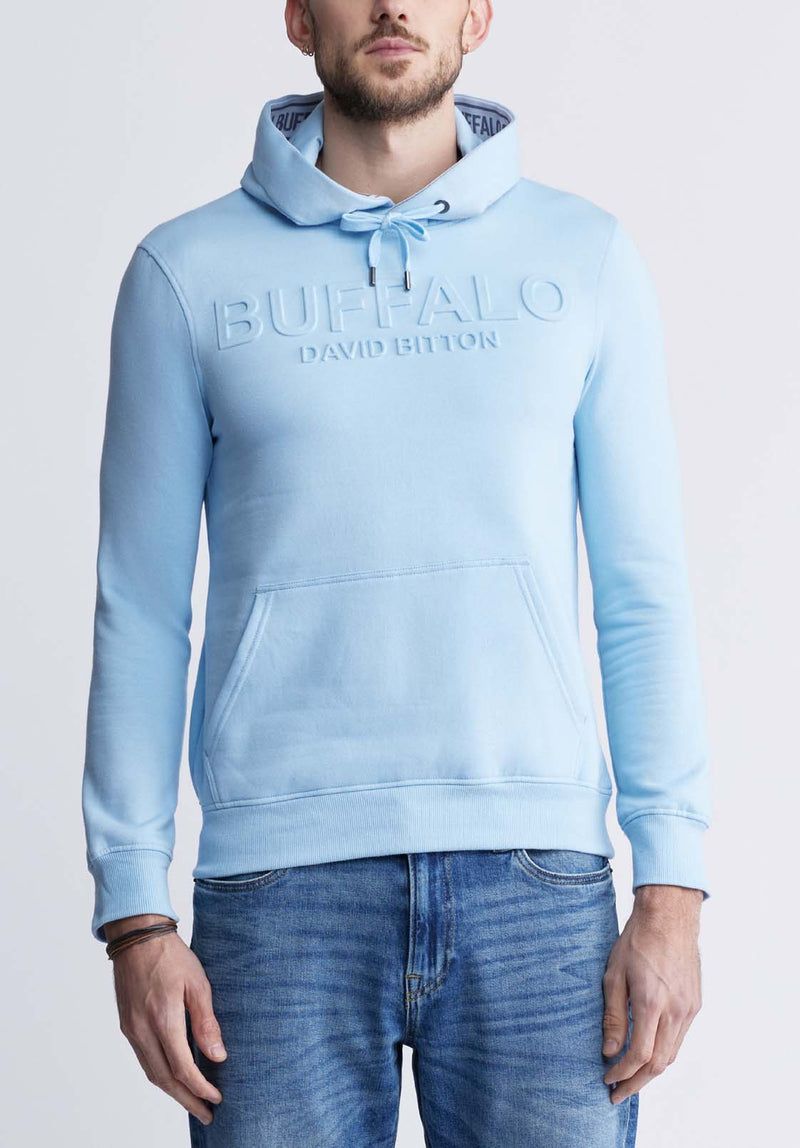 Buffalo David BittonFadol Men's Fleece Hoodie in Blue Sky - BPM13610V Color CLEAR SKY