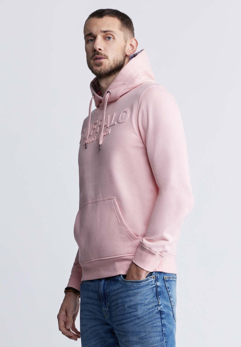 Buffalo David BittonFadol Men's Fleece Hoodie in Shell Pink  - BPM13610V Color SHELL PINK