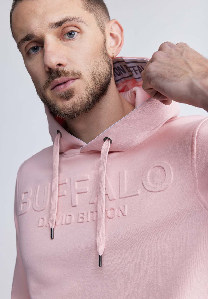Buffalo David BittonFadol Men's Fleece Hoodie in Shell Pink  - BPM13610V Color SHELL PINK