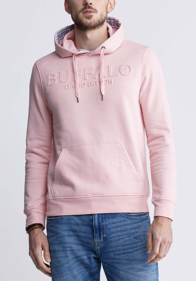 Buffalo David BittonFadol Men's Fleece Hoodie in Shell Pink  - BPM13610V Color SHELL PINK