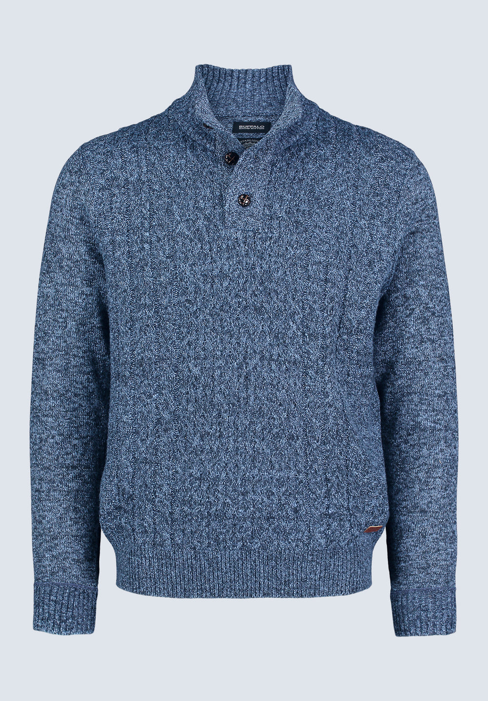 Buffalo Jeans Men s Watcher Cable Knit Henley Sweater Navy Size L