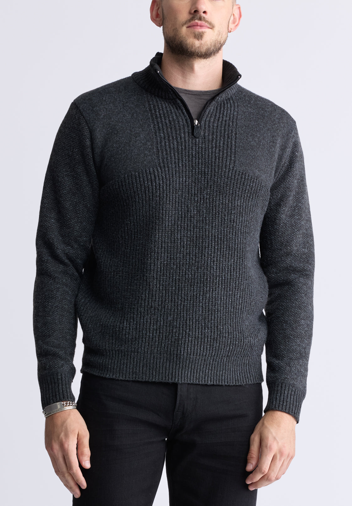 buffalo david bitton Wernek Dark Heather Grey Men's Sweater