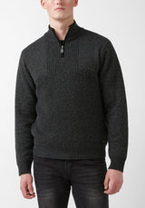 Buffalo David Bitton Wernek Dark Heather Grey Men's Sweater - BPM14177 Color DK H GREY