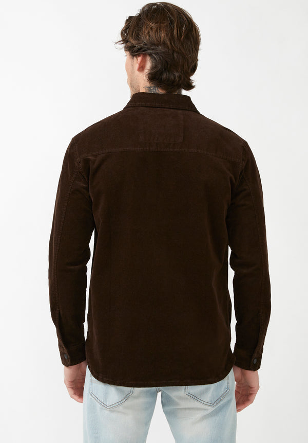 Buffalo David Bitton Jafar Chocolate Men's Shirt Jacket - BPM14374 Color CHOCOLATE