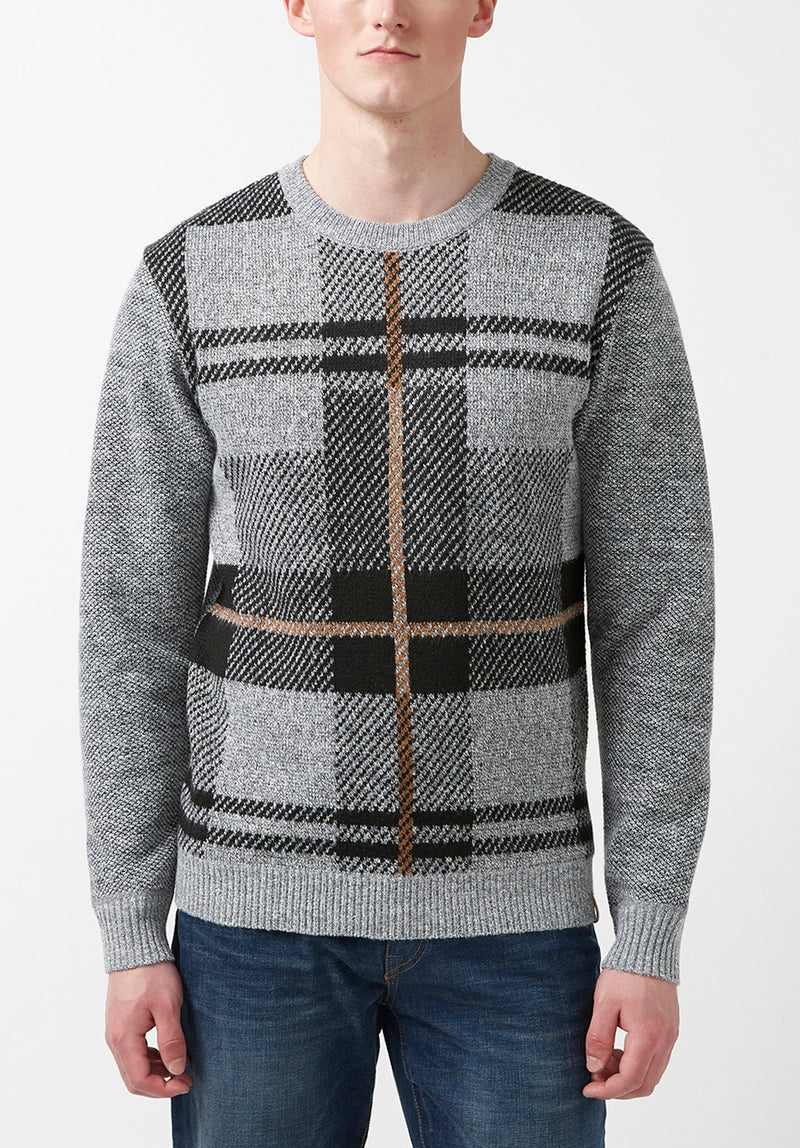 Buffalo David Bitton Welwine Grey Plaid Men's Sweater - BPM14404C Color GREY PLAID