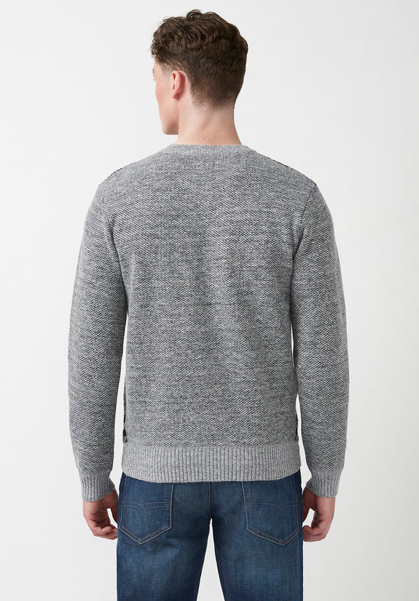 Buffalo David Bitton Welwine Grey Plaid Men's Sweater - BPM14404C Color GREY PLAID