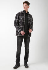 Buffalo David Bitton Sandis Black Plaid Fleece Shirt Jacket - BPM14426 Color BLACK PLAID