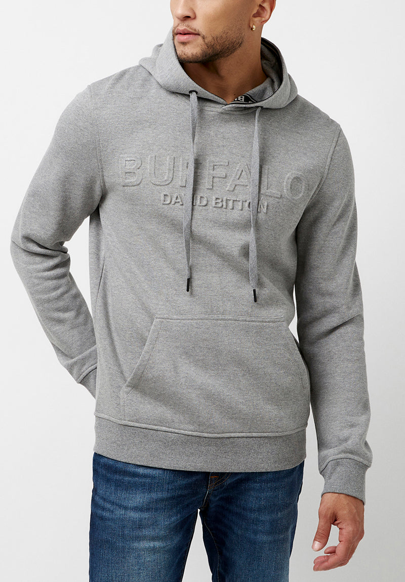 Fadol Men's Fleece Hoodie in Light Heather Grey - BPM13610V