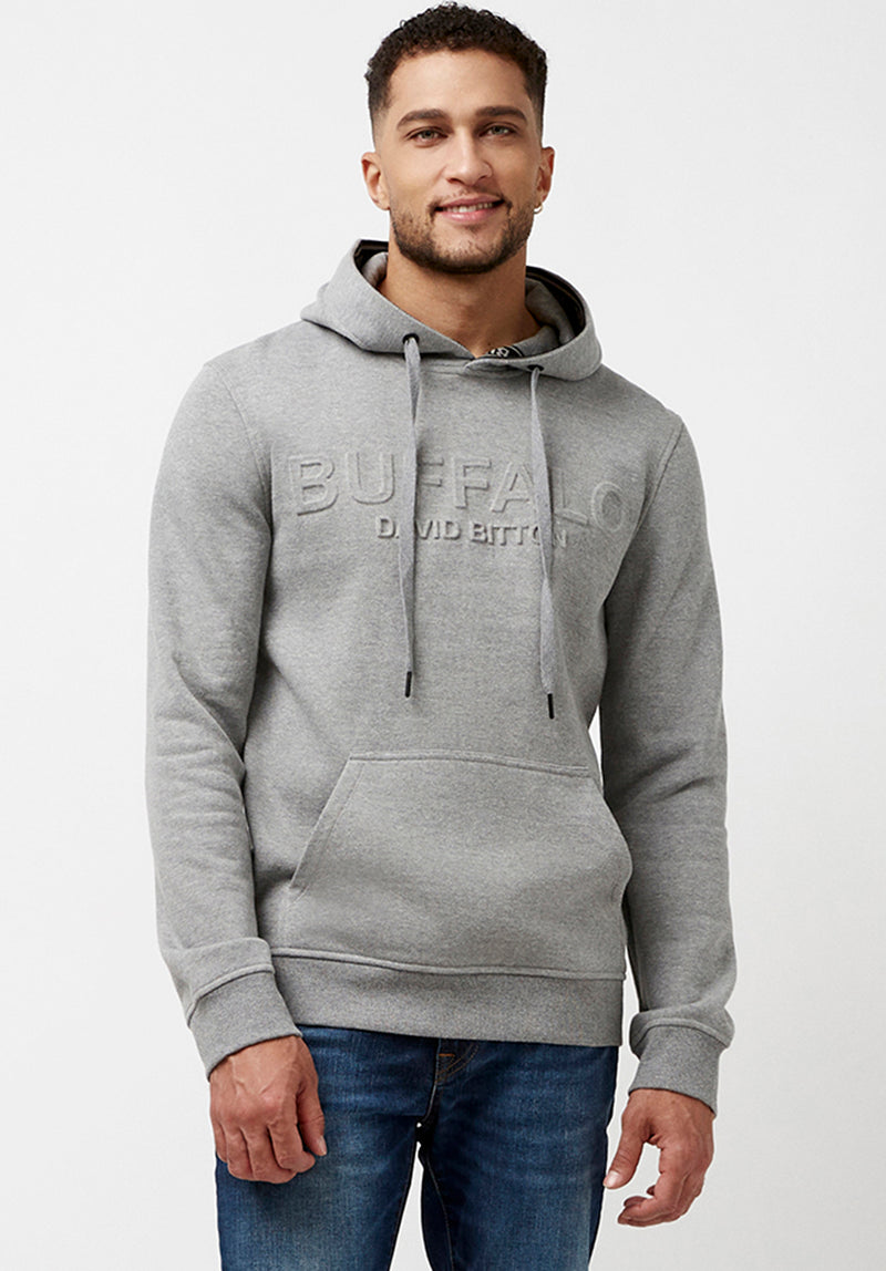 Fadol Men's Fleece Hoodie in Light Heather Grey - BPM13610V