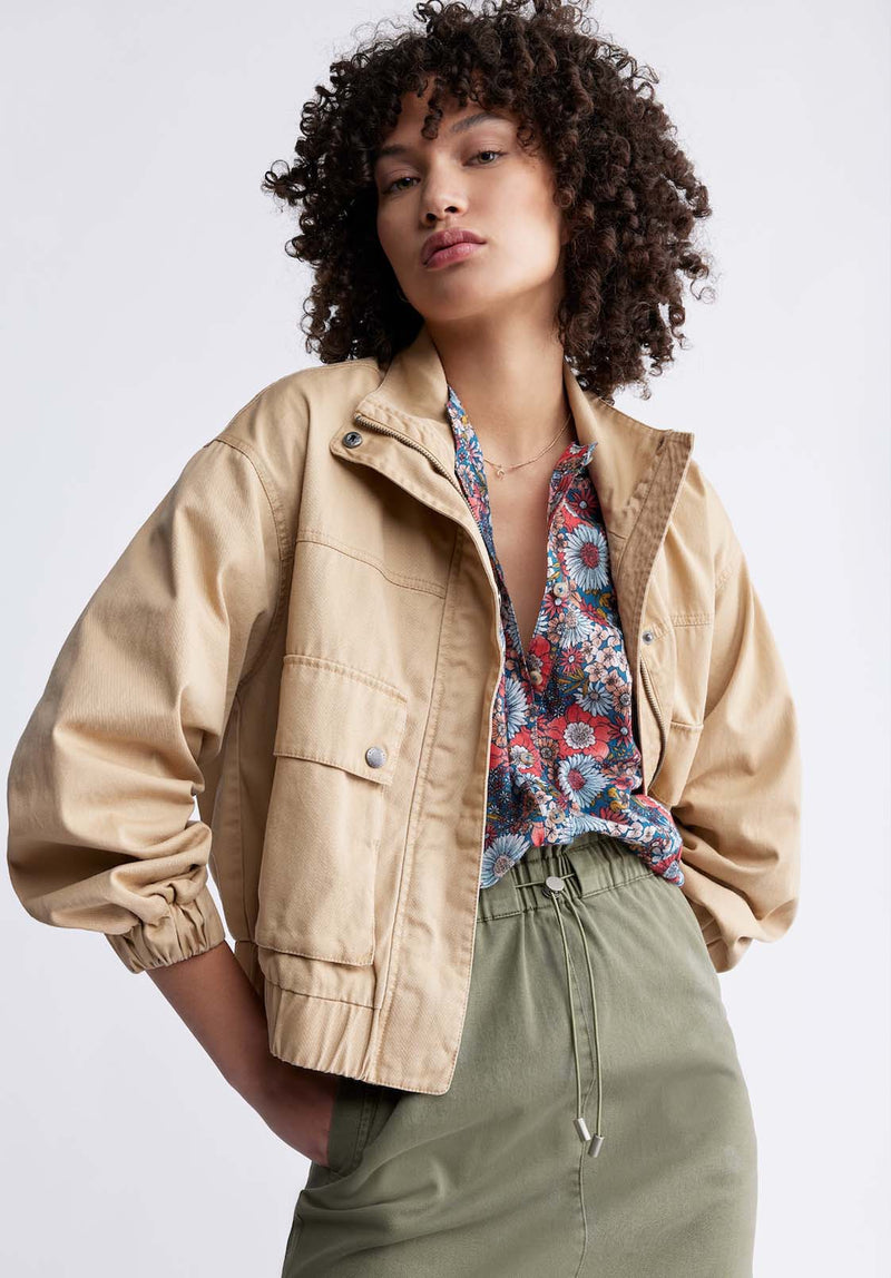 Beige jeans jacket deals