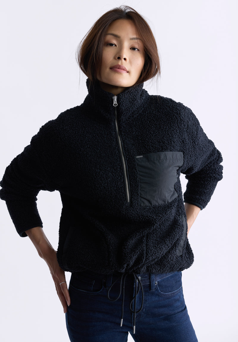 Black womens sherpa jacket shop