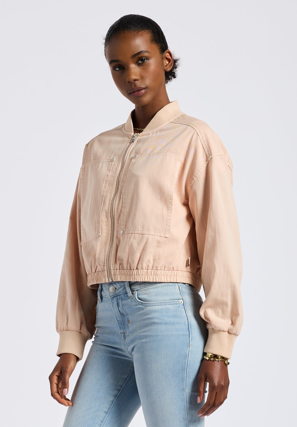 Pyper Women's Cropped Zip-Up Jacket, Cameo Rose – Buffalo Jeans CA