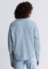 Buffalo David BittonEllowynne Women’s Striped Pullover In Blue - KT0099P Color TEALY BLUE