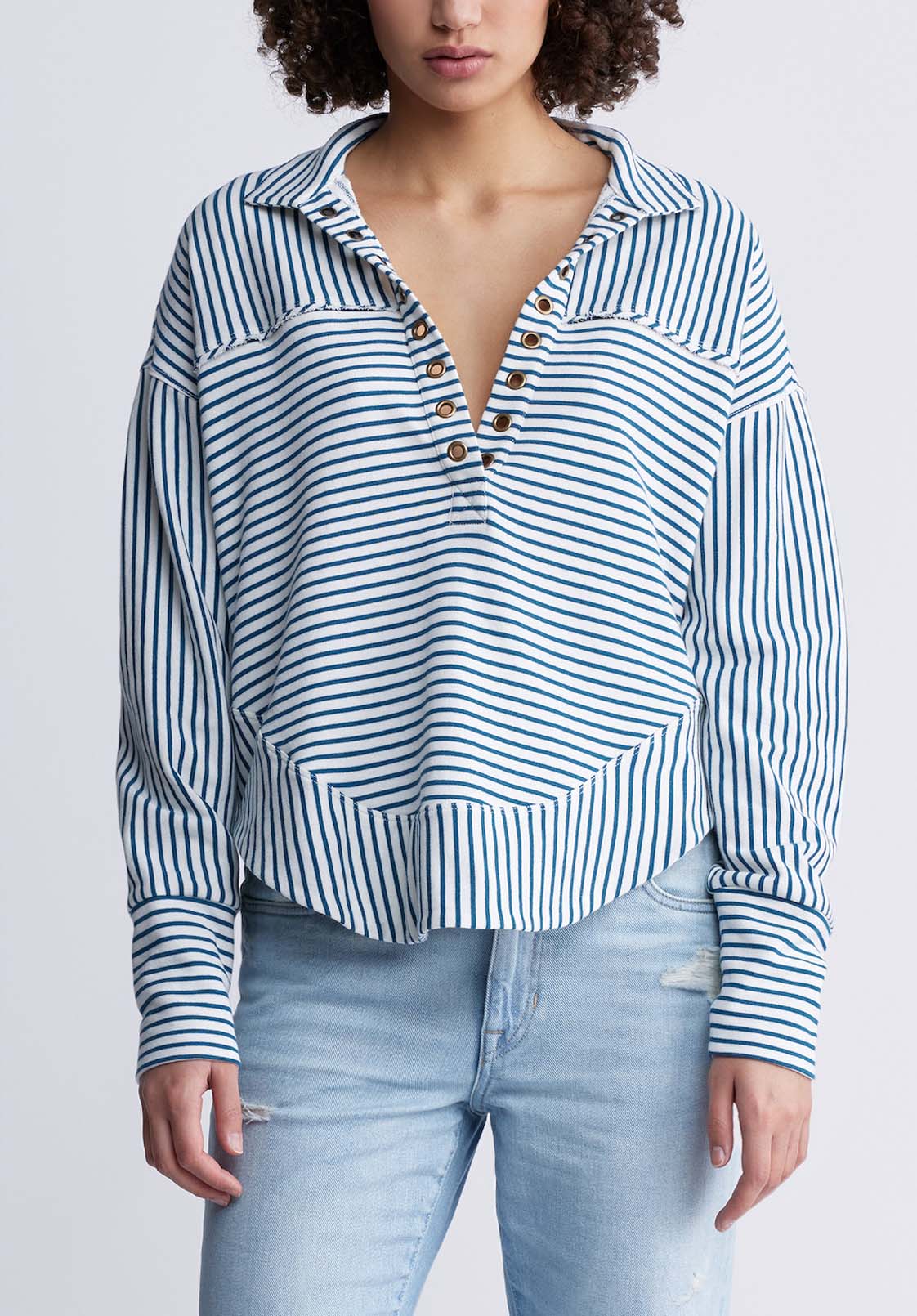 buffalo david bitton Ellowynne Women’s Striped Pullover In Blue