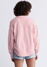 Buffalo David BittonEllowynne Women’s Striped Pullover In Cayenne Red - KT0099P Color CAYENNE