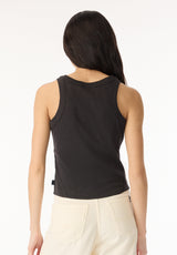 Regine Women's Ribbed Tank Top, Carbon - KT0119H