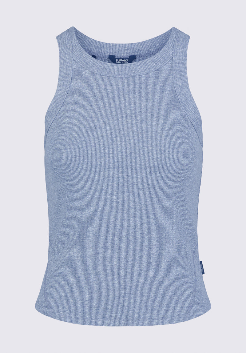 Regine Women's Ribbed Tank Top, Heather Blue - KT0141S