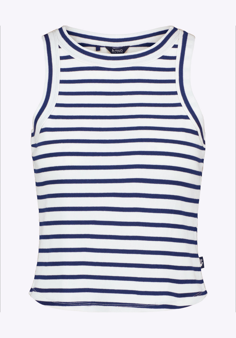 Regine Women's Ribbed Striped Tank Top, White & Navy – Buffalo