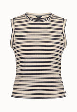 Elayne Women's Sleeveless Striped Top, Marshmallow - KT0180P