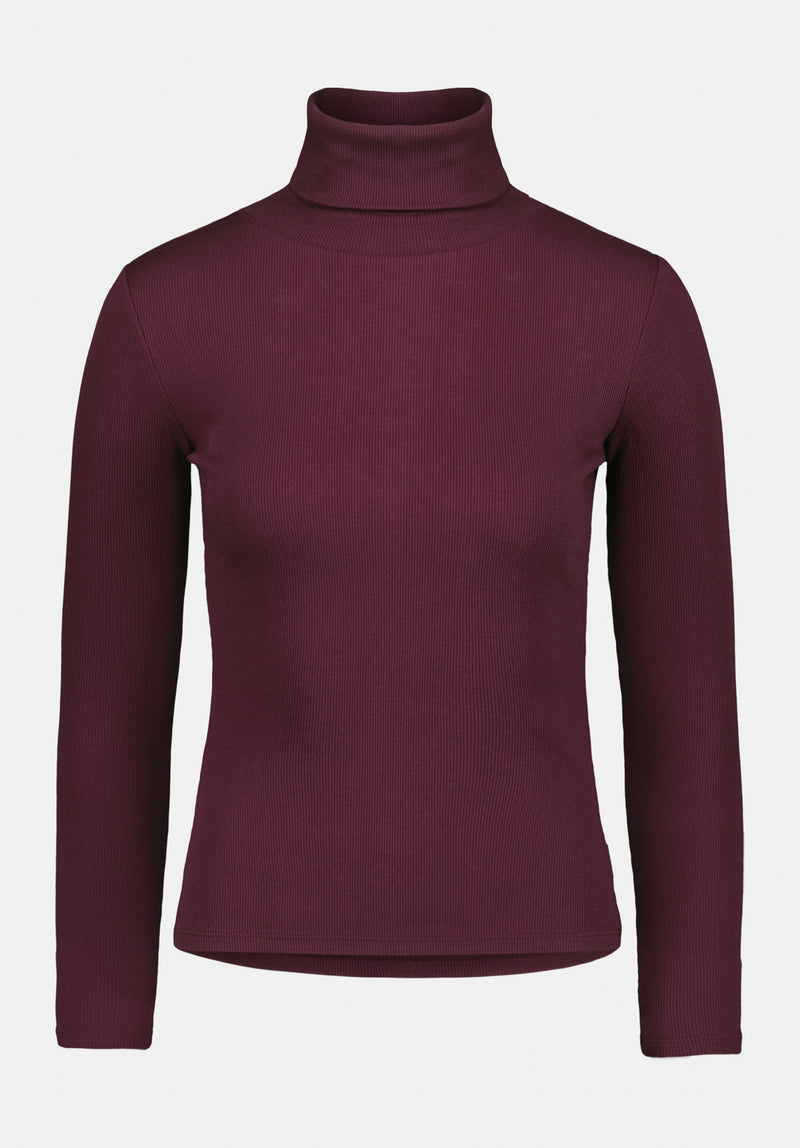 Mavra Women's Ribbed Turtleneck Top color FIG