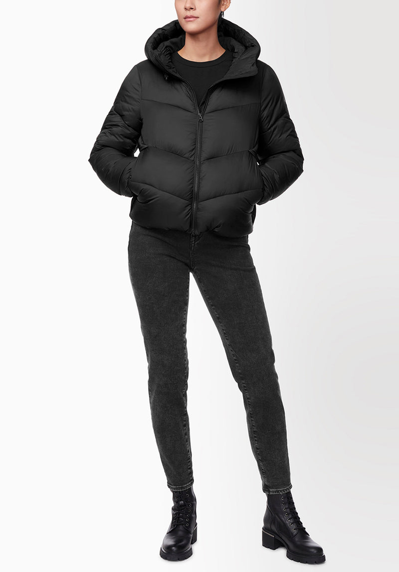 Manteau Matelassé Janice Noir pour Femmes - OBLEF008