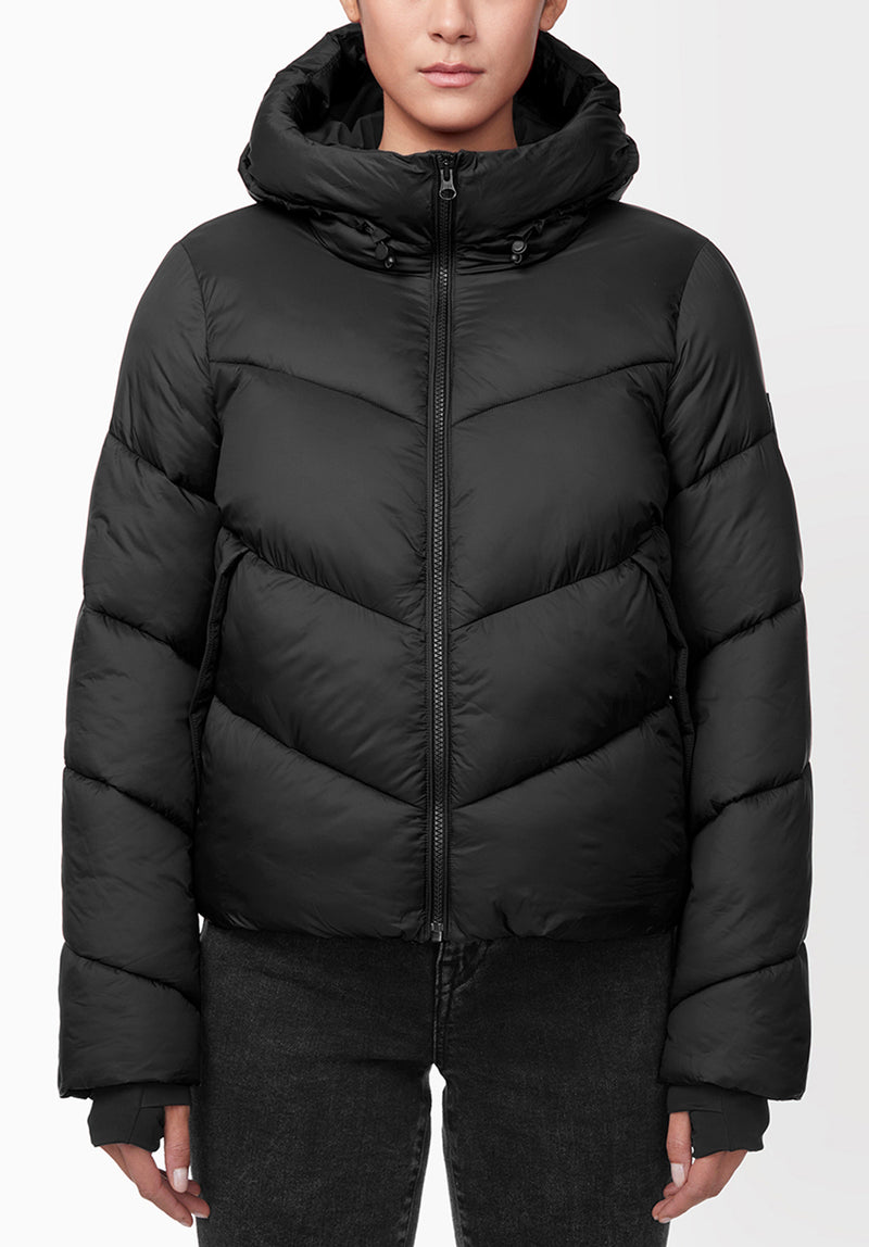 Manteau Matelassé Janice Noir pour Femmes - OBLEF008