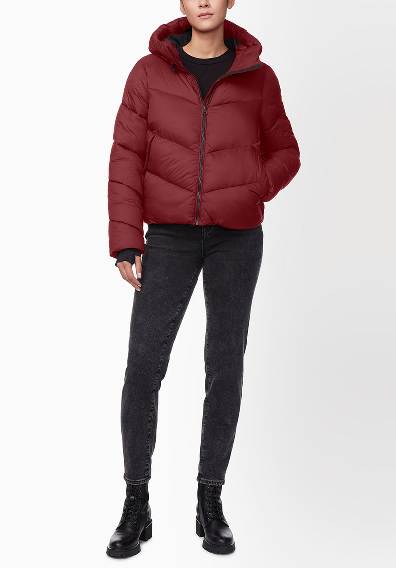 Janice Chilli Red Ladies Puffer Jacket - OBLEF008