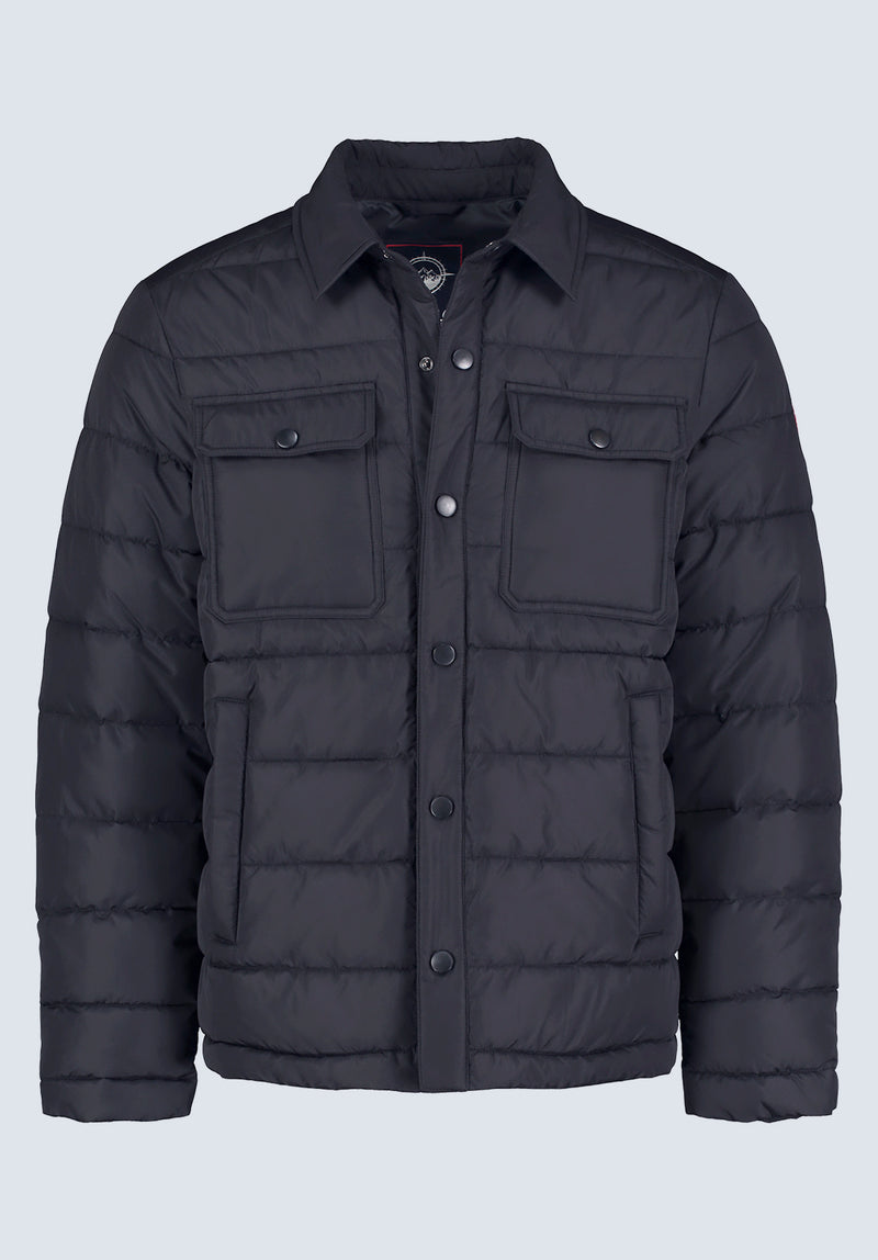 Ericson Men's Quilted Button-Front Jacket, Black - OBMOE001