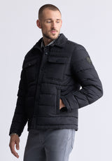 Ericson Men's Quilted Button-Front Jacket, Black - OBMOE001