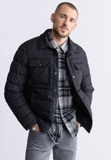 Ericson Men's Quilted Button-Front Jacket, Black - OBMOE001