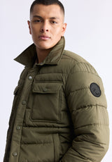 Ericson Men's Quilted Button-Front Jacket, Green - OBMOE001