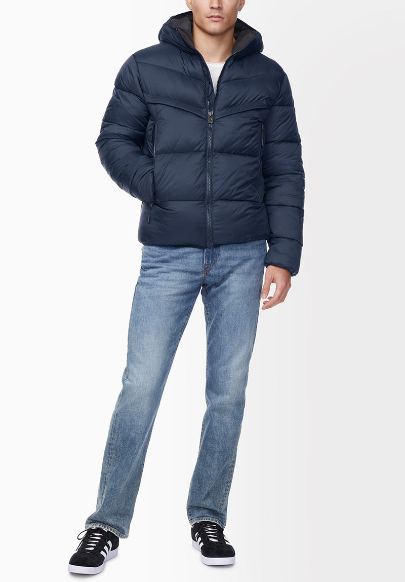 Manteau Matelassé Jerome Bleu Marin pour Hommes - OBMEF006