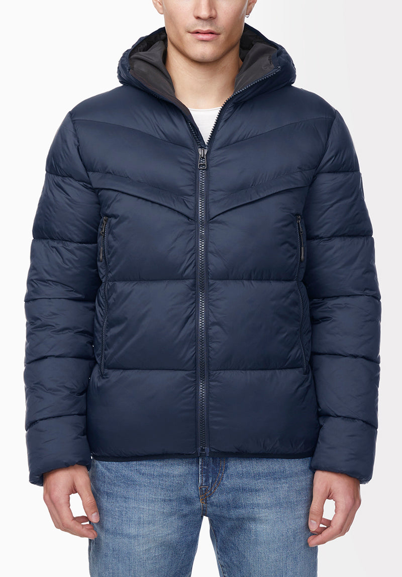 Manteau Matelassé Jerome Bleu Marin pour Hommes - OBMEF006